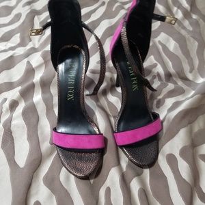 Paper fox ankle strap heels